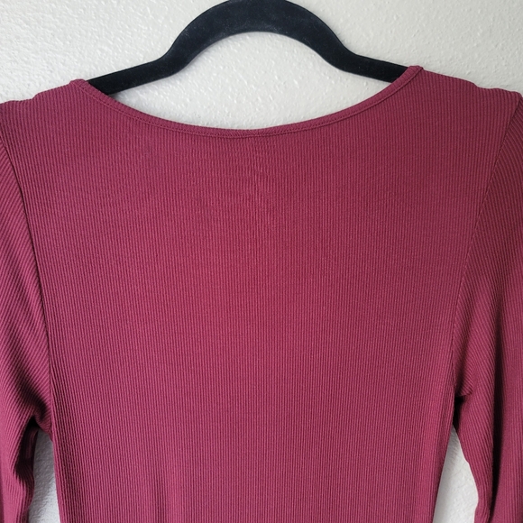 SKIMS Ribbed Long Sleeve Maxi Dress, Size Large, Color Bordeaux Wine - Picture 8 of 9